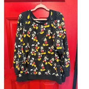 Torrid Plus Size 4 Disney All Over Mickey Mouse Cozy Fleece Pullover Sweatshirt